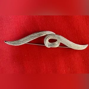 Monet Silver Wing Pin. 3.5”